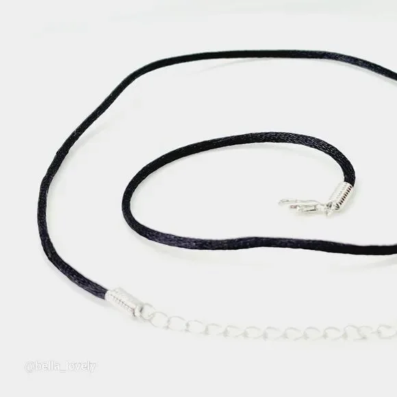 🏖 Satin Silk Necklace Cord with Lobster Clasp and Extension Chain - Picture 4 of 4